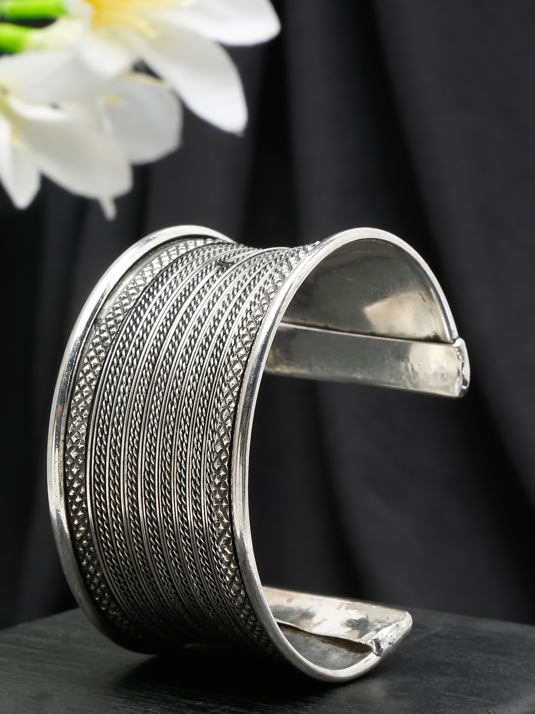 YouBella Jewellery Celebrity Inspired Silver Plated Cuff Bracelet for Girls and Women